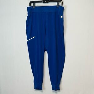 Infinity by Cherokee Straight Leg Scrub Pants Pockets Blue XL Petite.